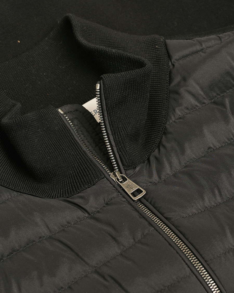 Mies | Moncler Hybrid Zip Cardigan Black | Pre-owned | Moncler Hybrid Zip Cardigan Black