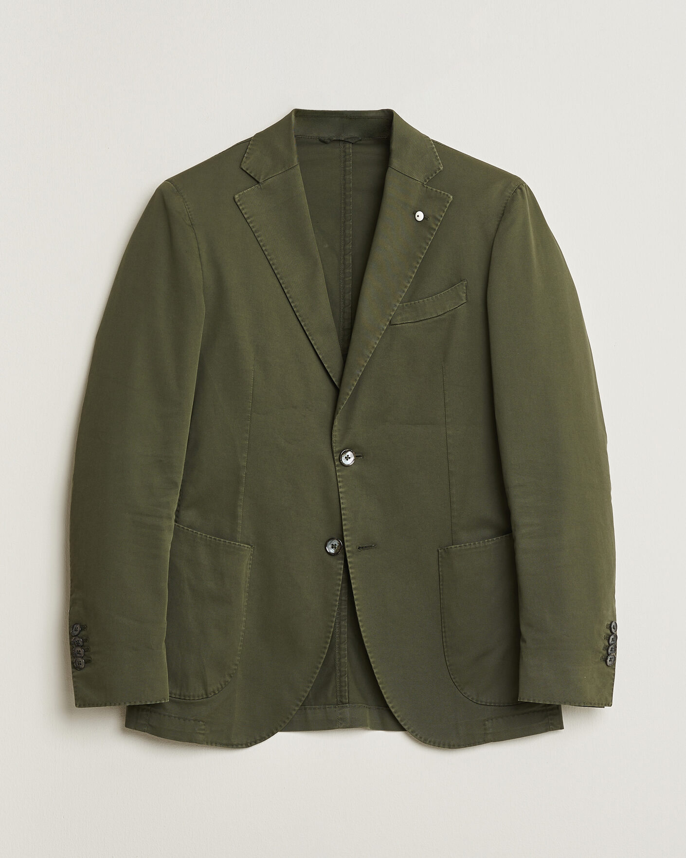 Mies | Pre-owned Pikkutakit | Pre-owned | L.B.M. 1911 Jack Regular Fit Cotton Stretch Blazer Green 46