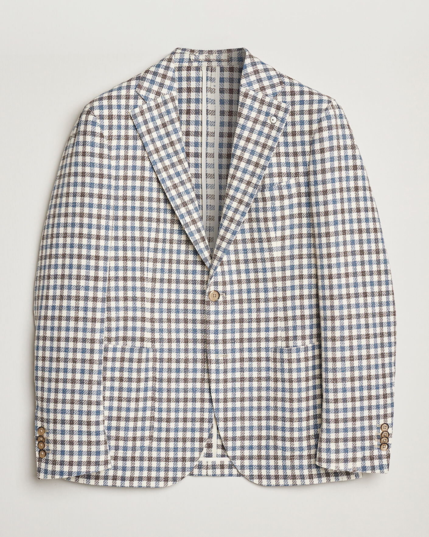 Mies | Pre-owned Pikkutakit | Pre-owned | L.B.M. 1911 Jack Regular Fit Checked Blazer Blue/Brown 52