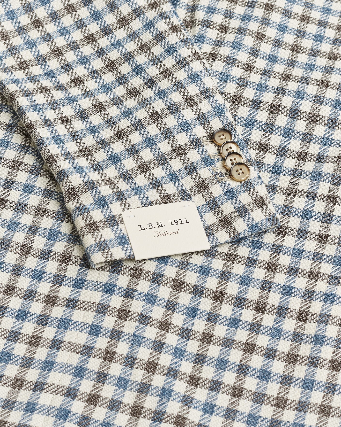Mies | Pre-owned Pikkutakit | Pre-owned | L.B.M. 1911 Jack Regular Fit Checked Blazer Blue/Brown 52