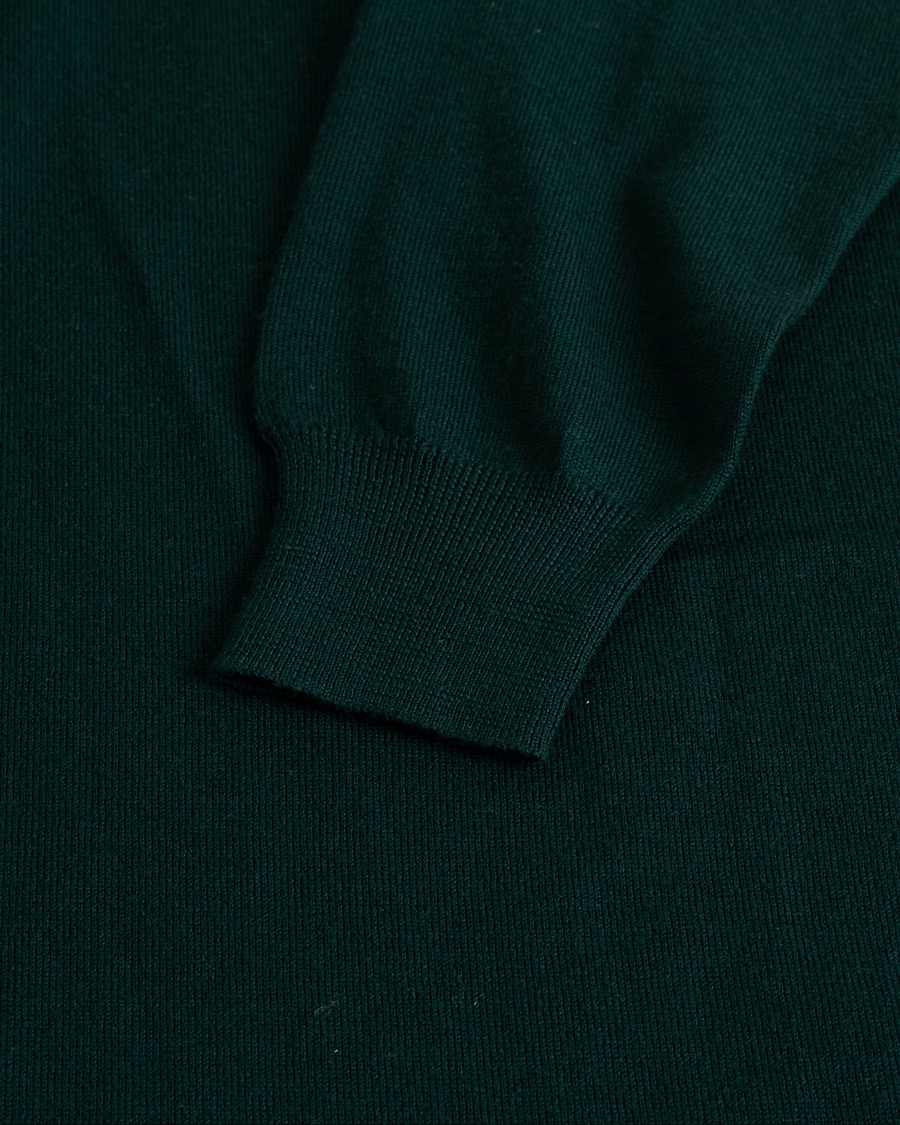 Mies | Puserot | Pre-owned | Drake's Long Sleeve Knit Polo Green L