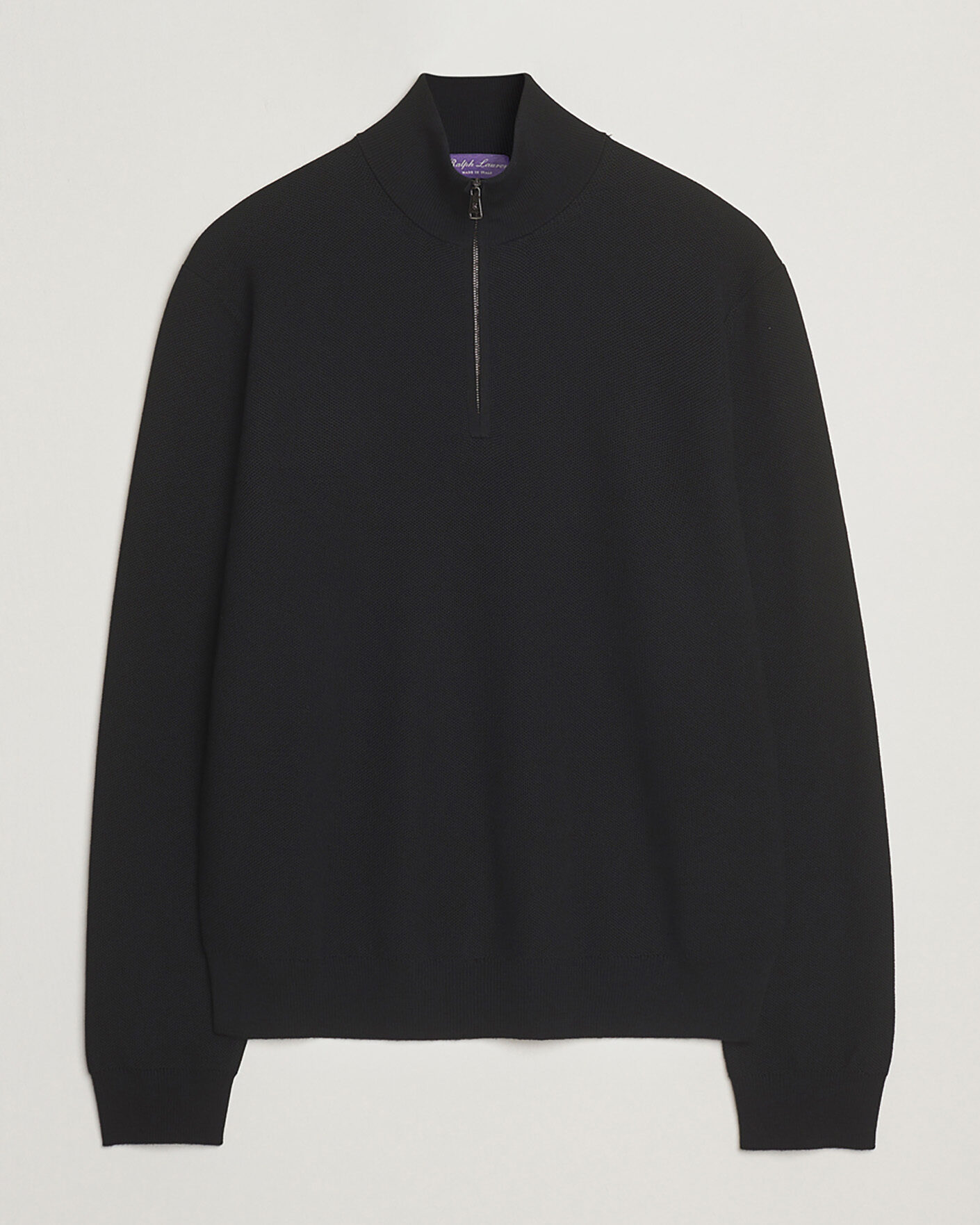Mies | Pre-owned Puserot | Pre-owned | Ralph Lauren Purple Label Wool Pique Half Zip Polo Black L