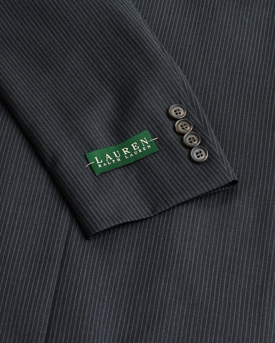 Mies | Pre-owned Puvut | Pre-owned | Ralph Lauren Double Breasted Striped Wool Suit Dark Grey 46