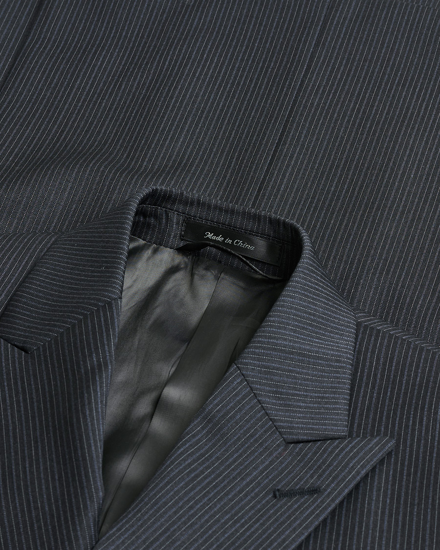 Mies | Pre-owned Puvut | Pre-owned | Ralph Lauren Double Breasted Striped Wool Suit Dark Grey 46