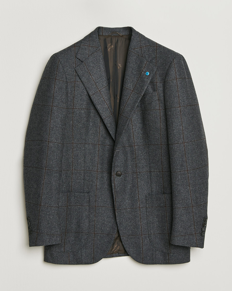 Mies | Pre-owned Pikkutakit | Pre-owned | Eidos Napoli Wool Checked Blazer Dark Grey 50