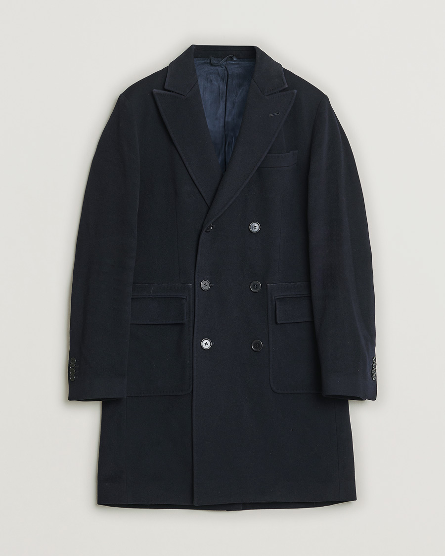 Mies | Aspesi Double Breasted Wool Coat Navy M | Pre-owned | Aspesi Double Breasted Wool Coat Navy M