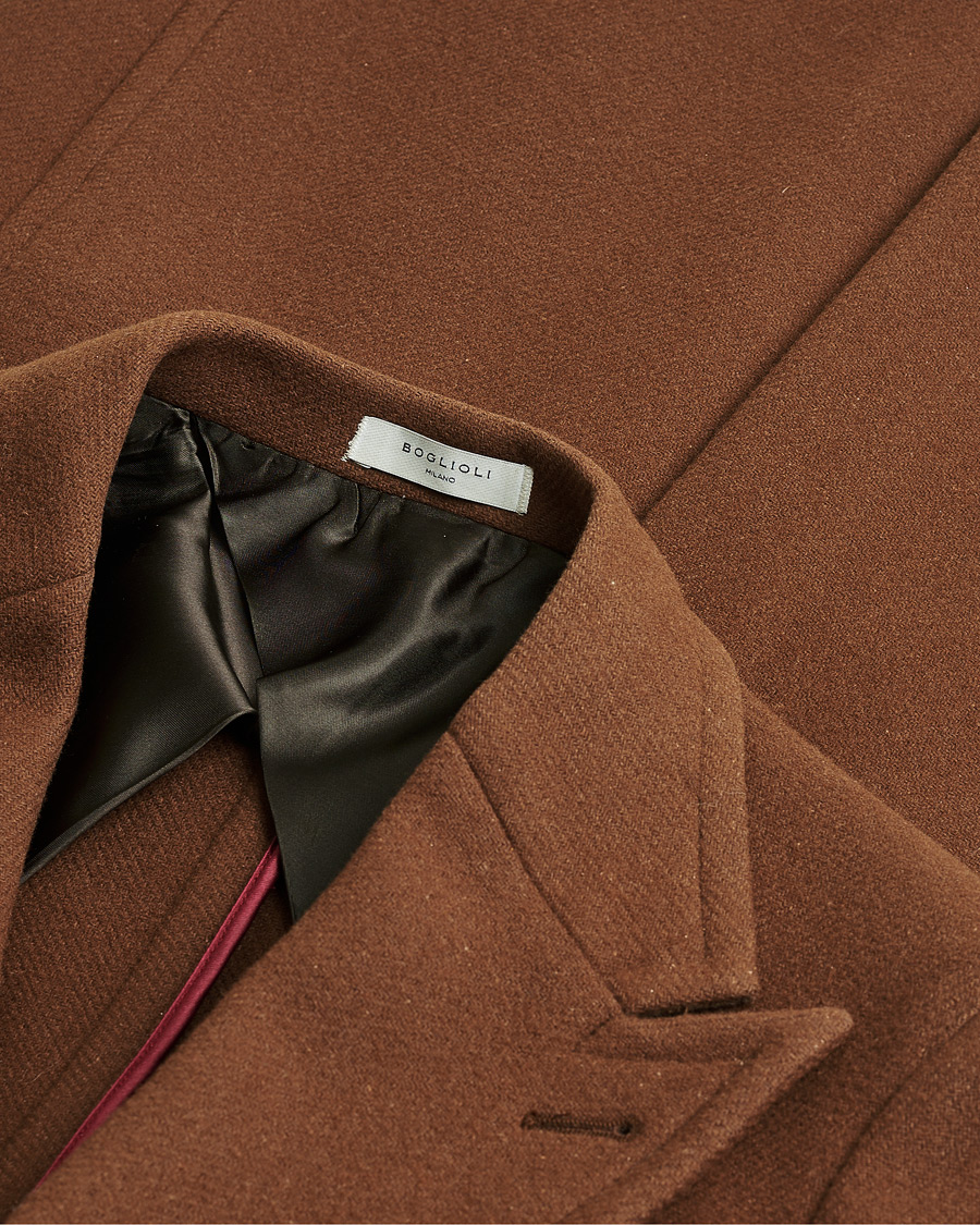 Mies | Boglioli Double Breasted Wool Coat Rust Brown 46 | Pre-owned | Boglioli Double Breasted Wool Coat Rust Brown 46