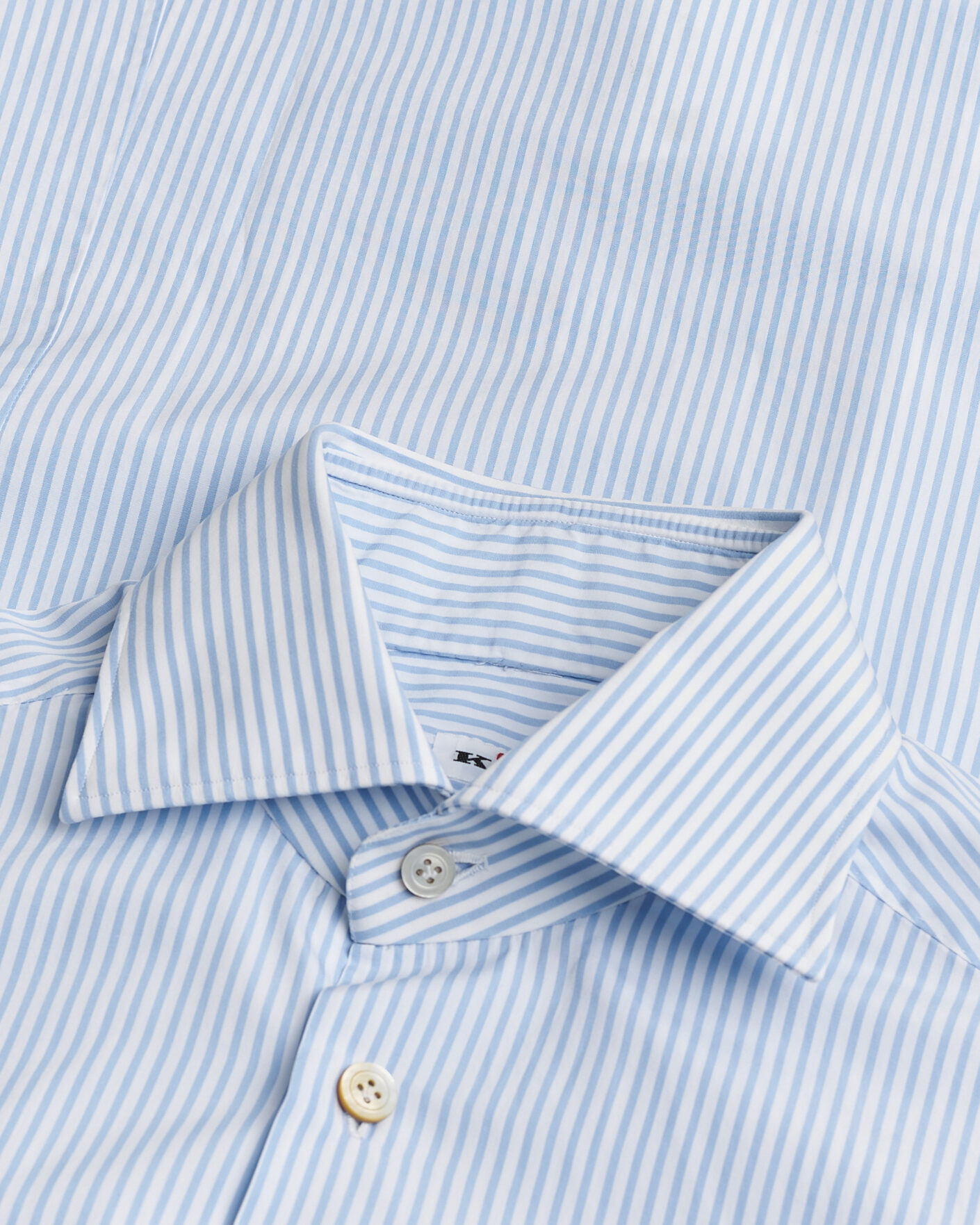 Mies | Pre-owned Kauluspaidat | Pre-owned | Kiton Cotton Dress Shirt Light Blue Stripe 38 - S