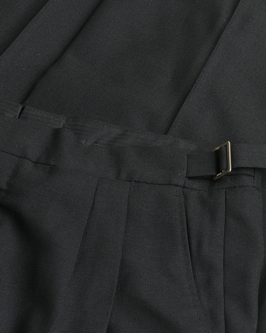 Mies | Pre-owned Housut | Pre-owned | Berg&Berg High Waisted Double Pleated Wool Trousers Black 52