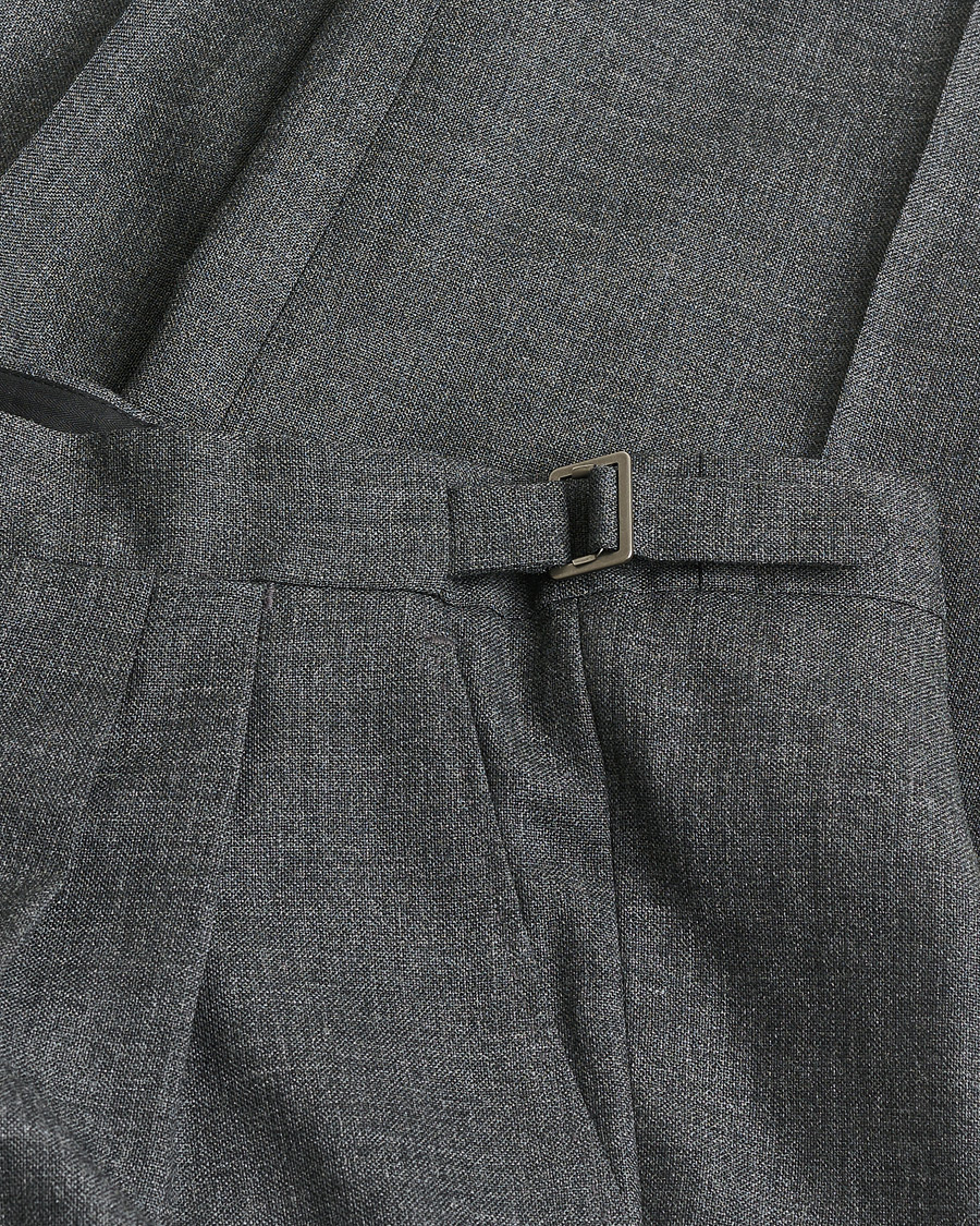 Mies | Pre-owned Housut | Pre-owned | Berg&Berg High Waisted Double Pleated Wool Trousers Dark Grey 52