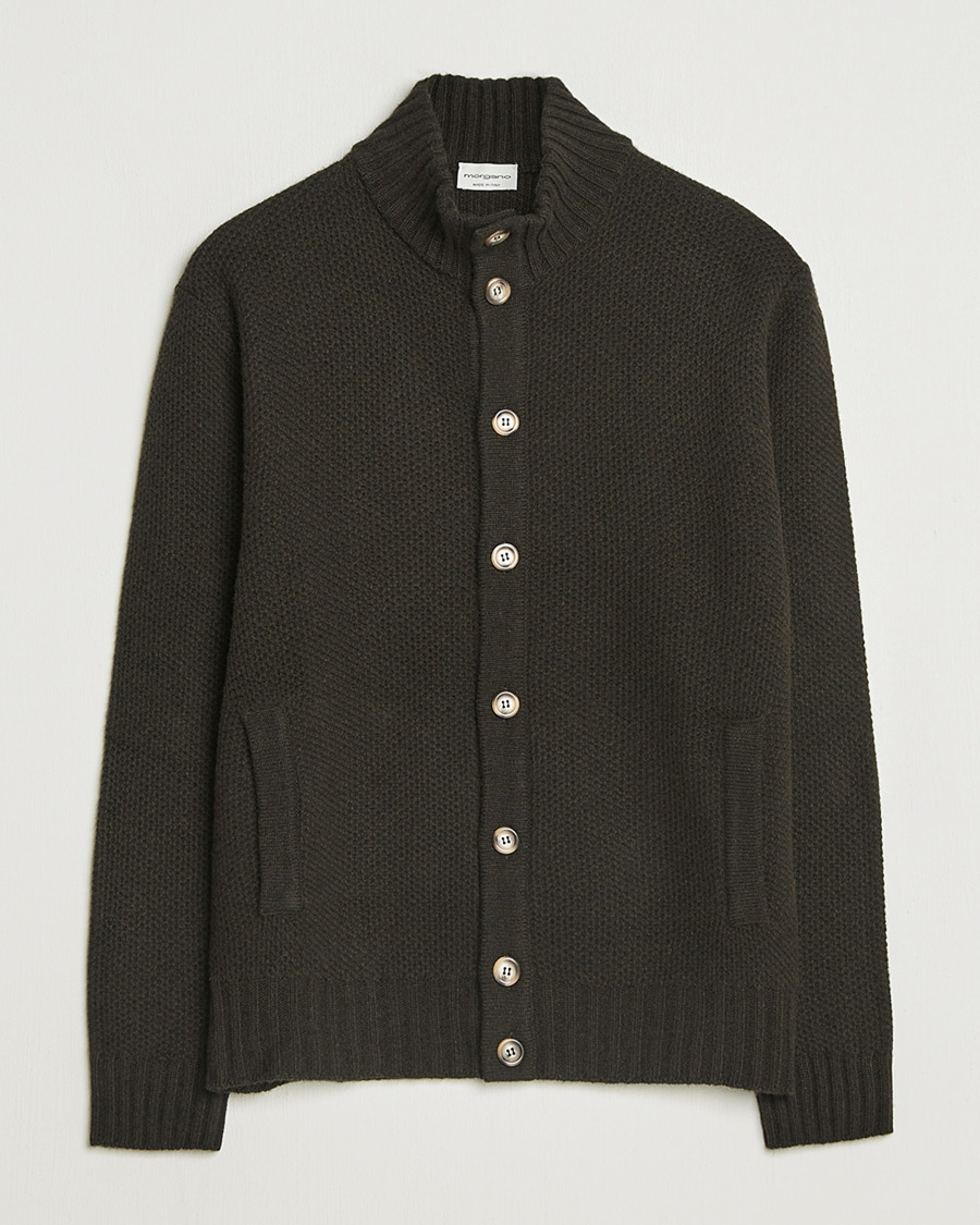 Mies | Pre-owned Puserot | Pre-owned | Morgano Heavy Knitted Wool/Cashmere Cardigan Dark Brown M