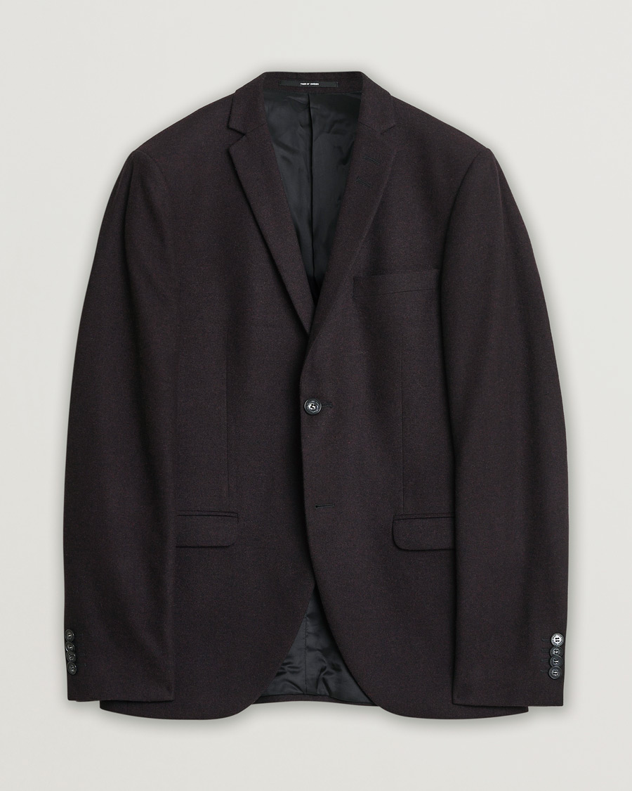 Mies | Pre-owned Pikkutakit | Pre-owned | Tiger of Sweden Flannel Wool Blazer Burgundy 48