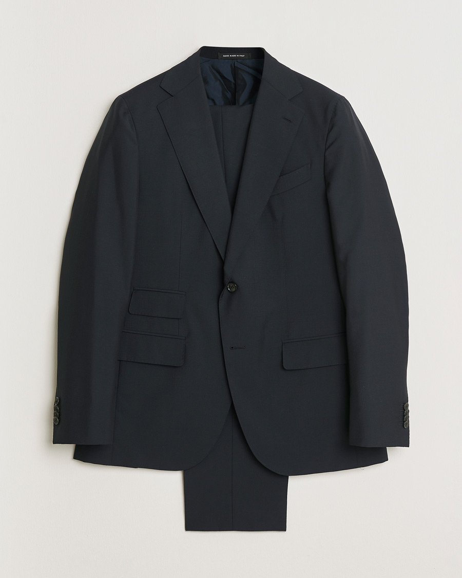 Mies | Caruso Mohair Blend Aida 3-Piece Suit Navy 50 | Pre-owned | Caruso Mohair Blend Aida 3-Piece Suit Navy 50