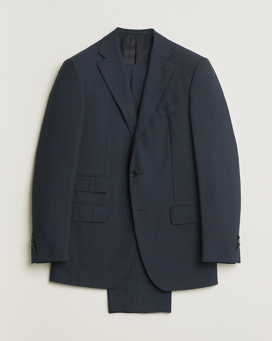 Mies | Pre-owned Puvut | Pre-owned | Caruso 120s Wool Suit Dark Blue 48