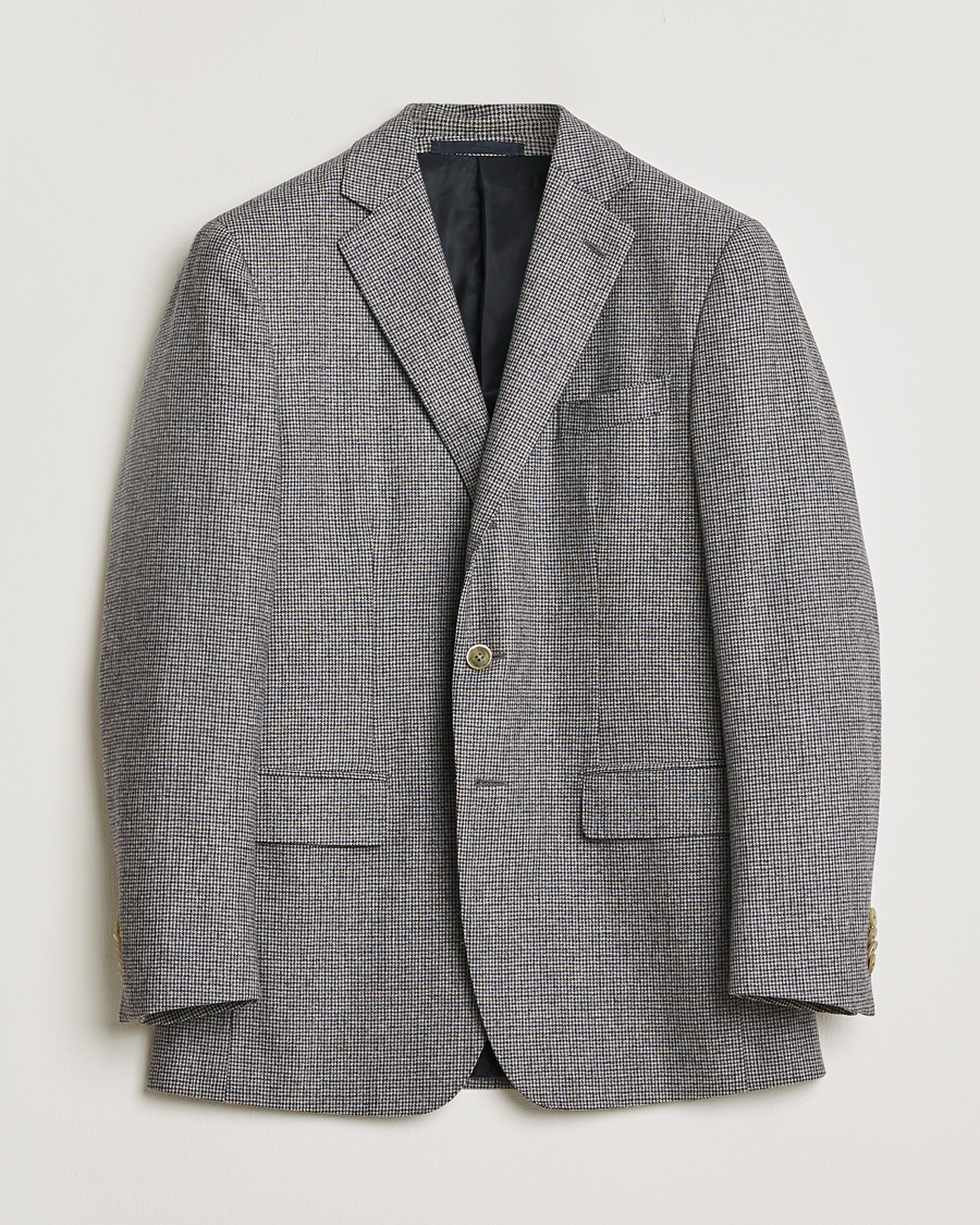 Mies | Pre-owned Pikkutakit | Pre-owned | Caruso Cashmere Blend Houndstooth Blazer Grey 48