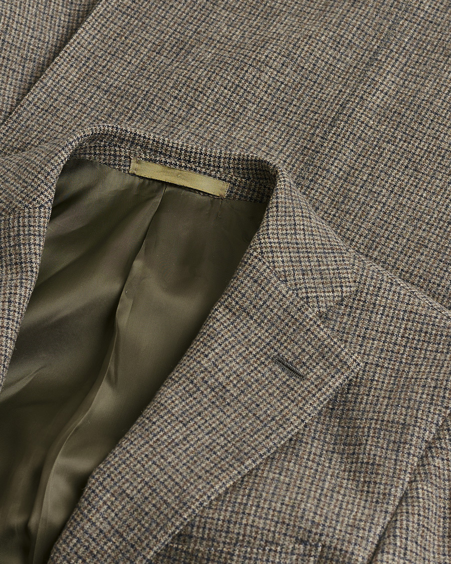 Mies | Pre-owned Pikkutakit | Pre-owned | Caruso Wool Houndstooth Blazer Brown 46