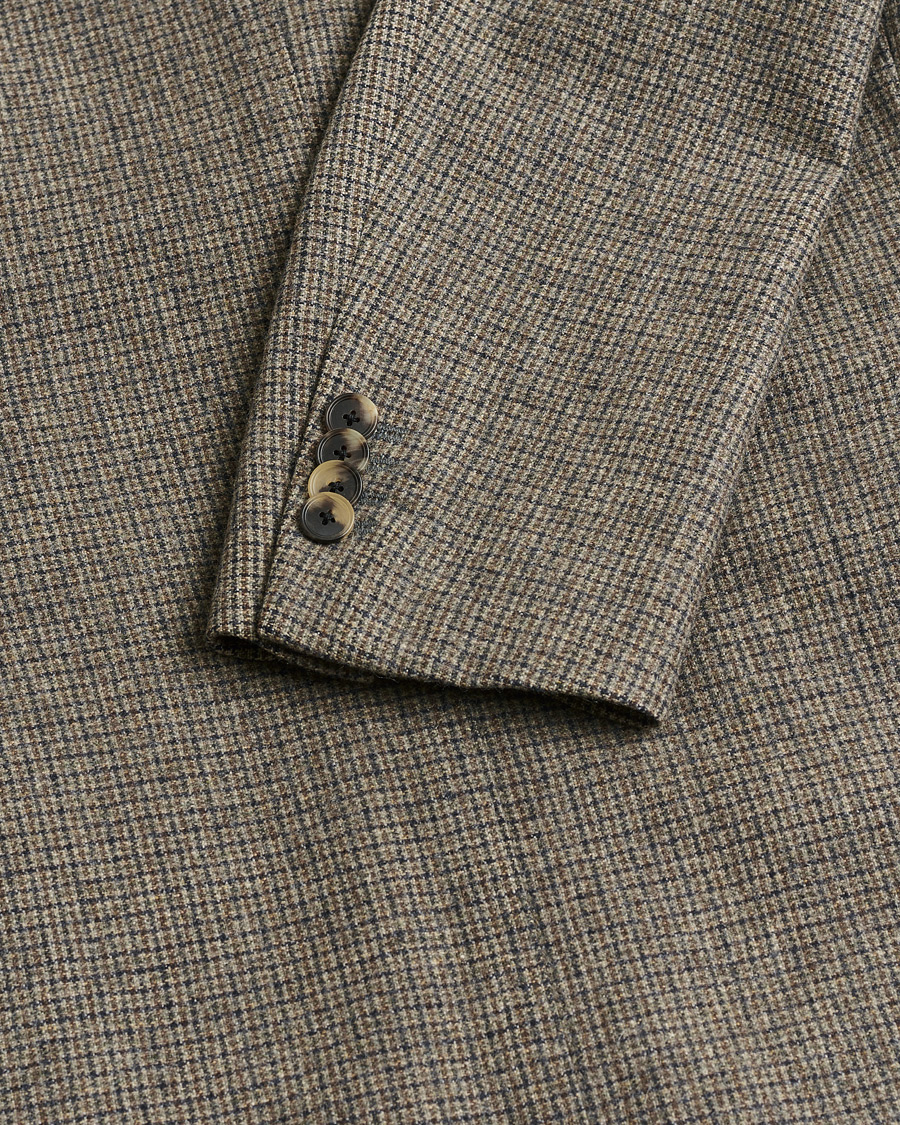 Mies | Pre-owned Pikkutakit | Pre-owned | Caruso Wool Houndstooth Blazer Brown 46