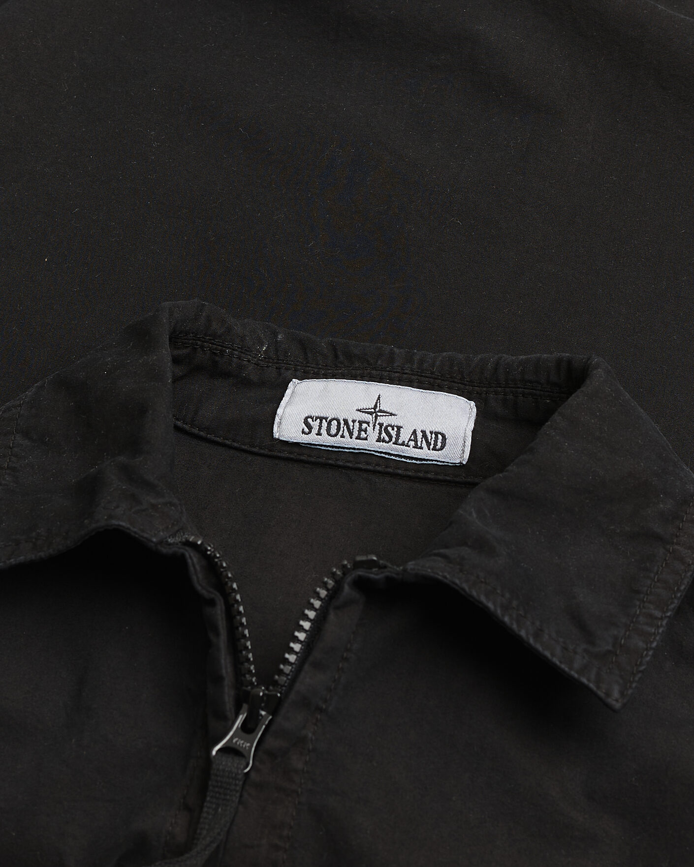 Mies | Pre-owned Kauluspaidat | Pre-owned | Stone Island Brushed Cotton Canvas Zip Overshirt Black S