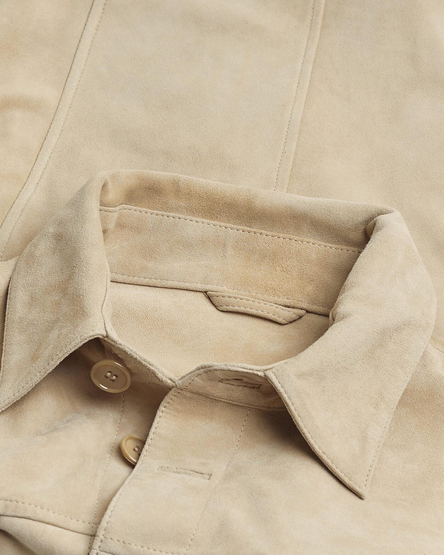 Mies | Stenströms Suede Pocket Overshirt Beige M | Pre-owned | Stenströms Suede Pocket Overshirt Beige M