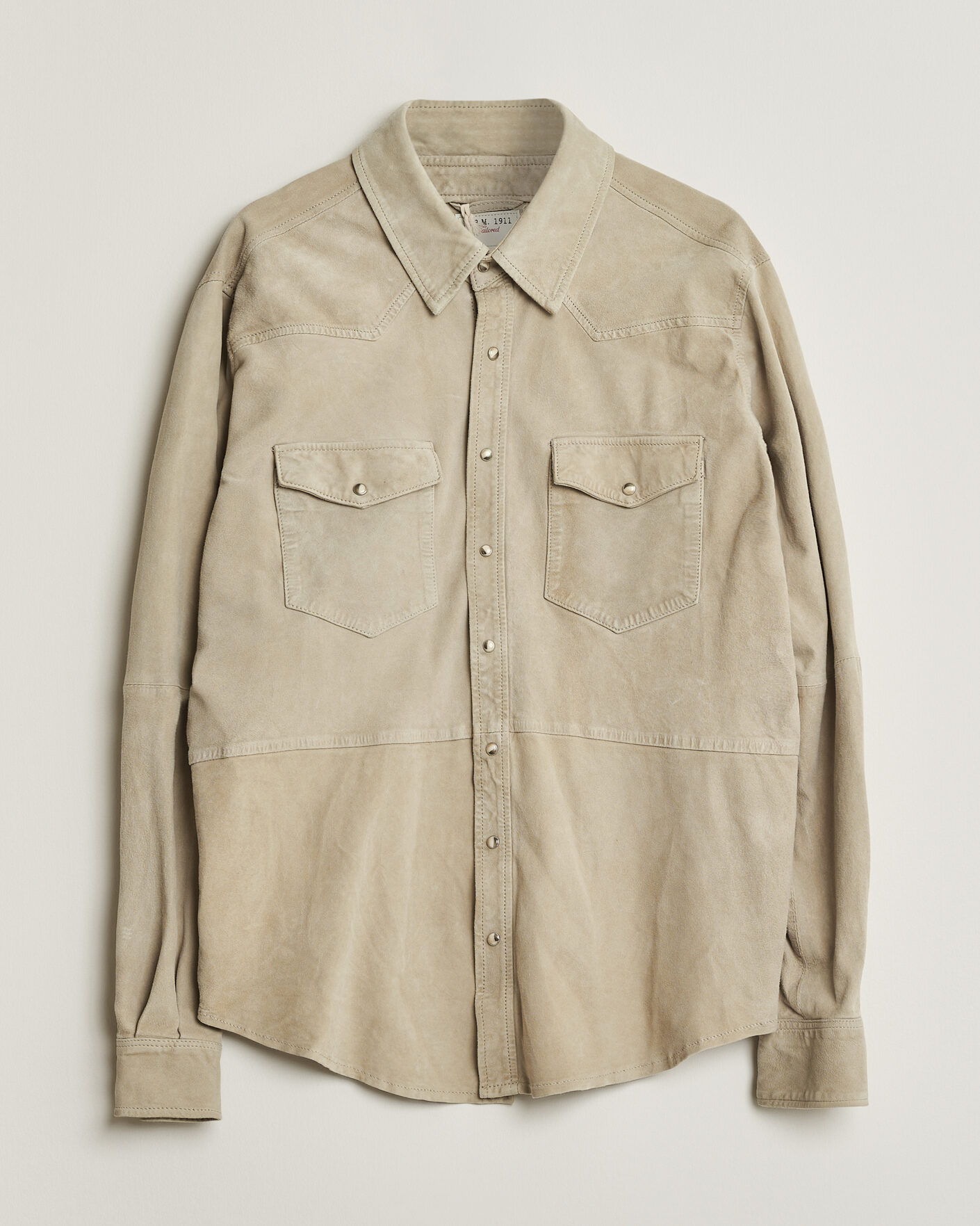 Mies | Pre-owned Kauluspaidat | Pre-owned | L.B.M. 1911 Suede Pocket Overshirt Beige 52