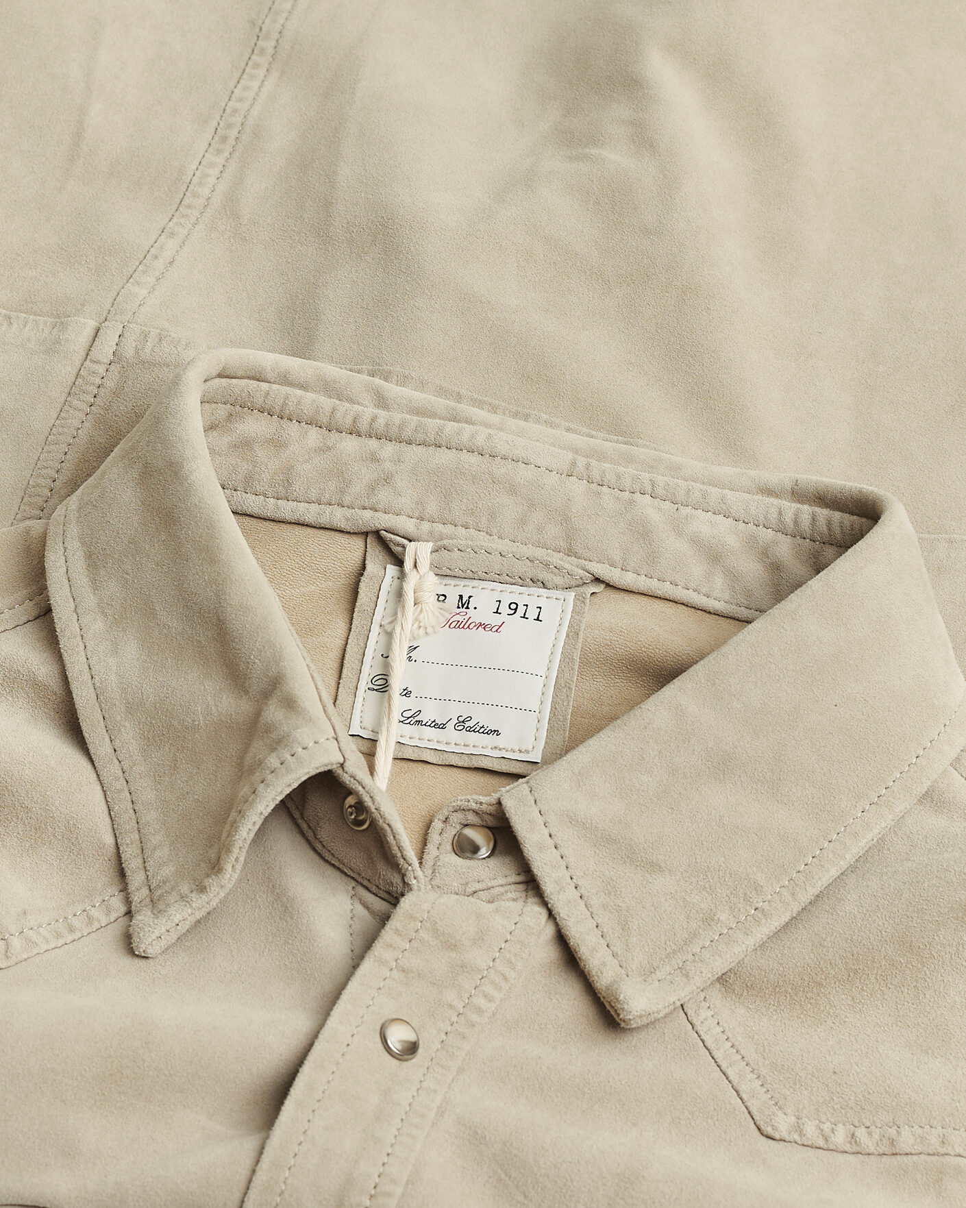 Mies | Pre-owned Kauluspaidat | Pre-owned | L.B.M. 1911 Suede Pocket Overshirt Beige 52