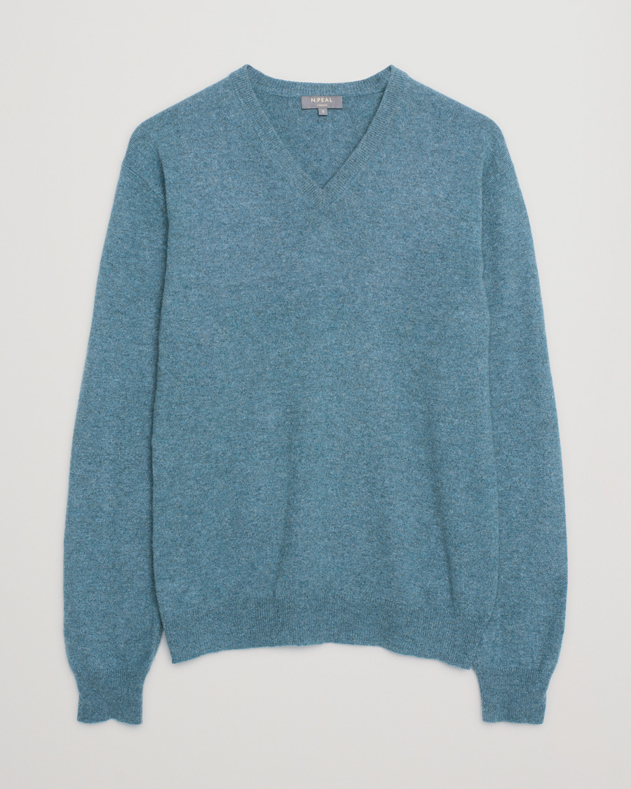 Mies | Puserot | Pre-owned | N.Peal Cashmere V-Neck Turquoise S